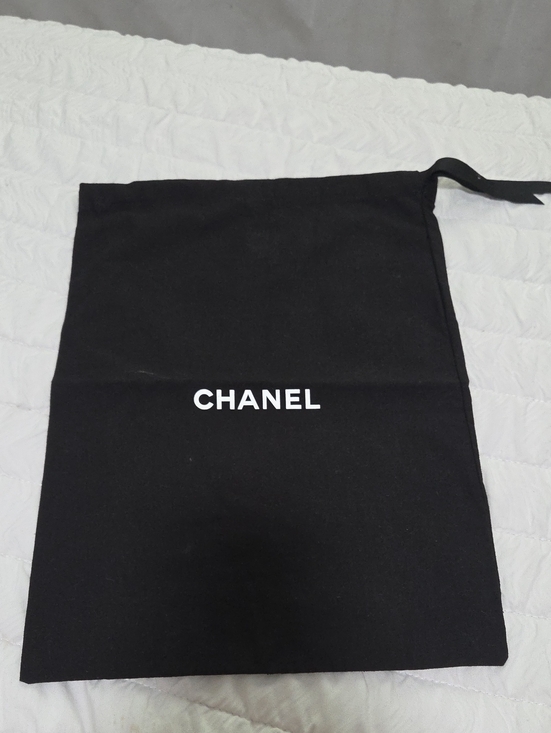 CHANEL Other - CHANEL Black Drawstring Dust Bag with White Logo